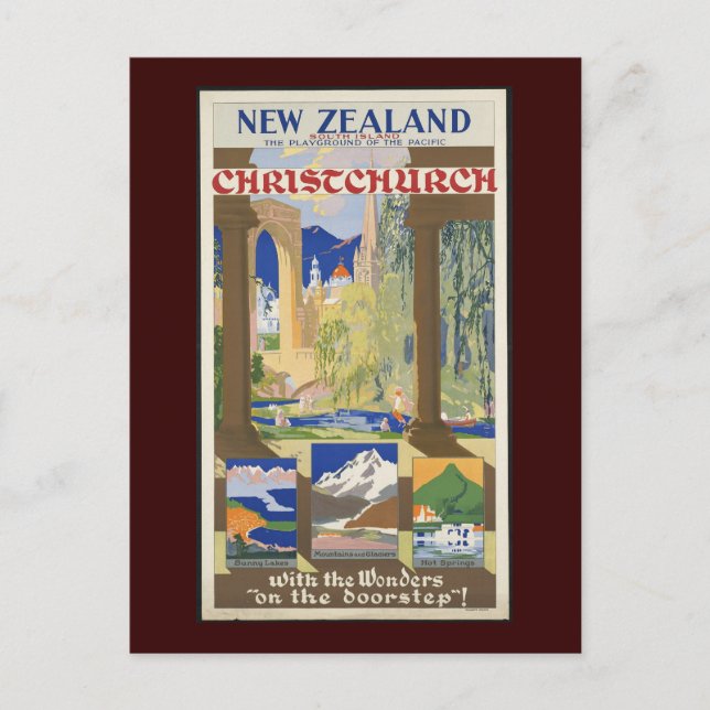 Postal Christchurch de Nueva Zelandia (Anverso)