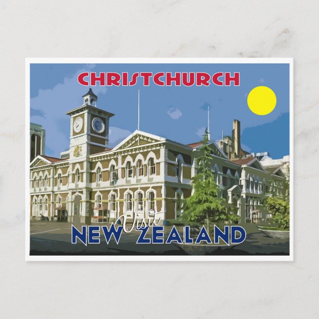 Postal Christchurch, Visite Nueva Zelanda (Anverso)