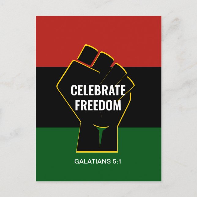Postal Christian CELEBRATE FREEDOM Junetdecim (Anverso)