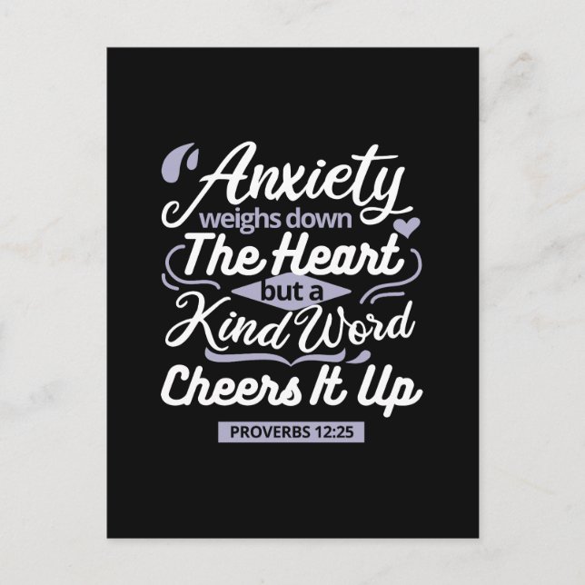 Postal Christian Encouragement Quote – Anxiety & Kindness (Anverso)