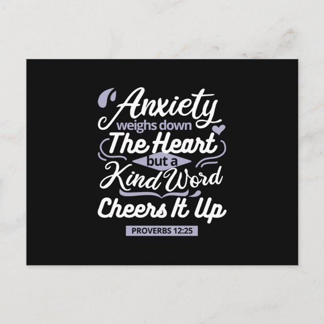 Postal Christian Encouragement Quote – Anxiety & Kindness (Anverso)