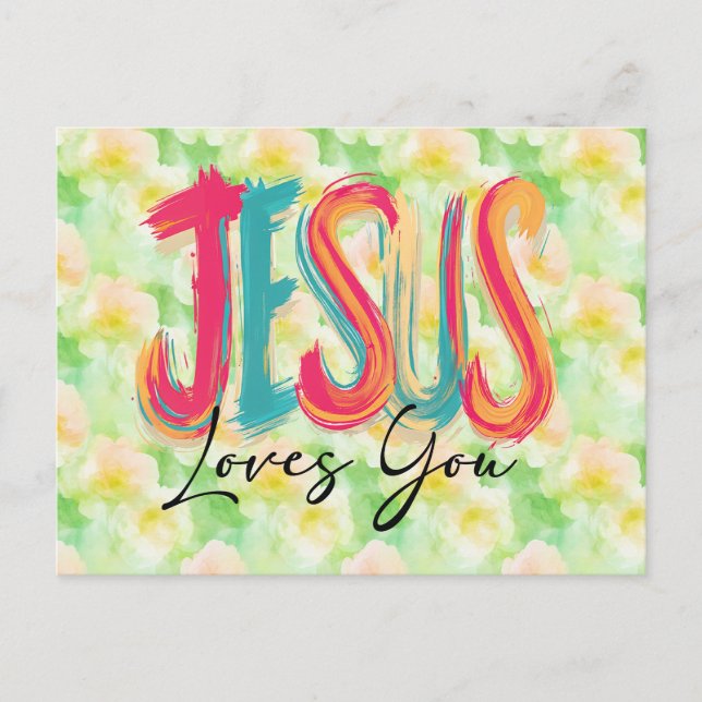 Postal Christian Jesus Loves You (Anverso)