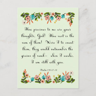 Postal Christian Quote Art - Salmo 139: 17-18
