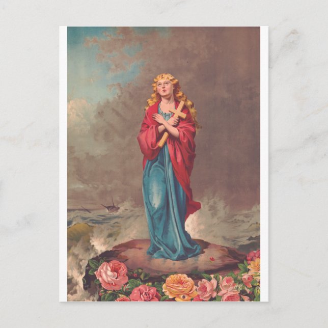 Postal Christina de Bolsena patrón de marineros (Anverso)