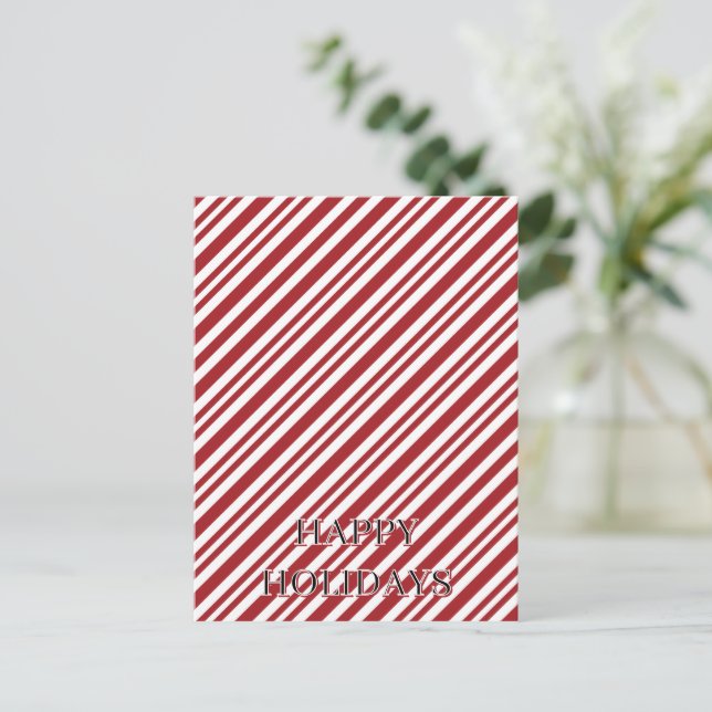 Postal Christmas Candy Cane Stripes (Anverso de pie)