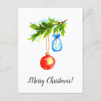 Postal Christmas Card Merry Christmas Wishes Ornatments