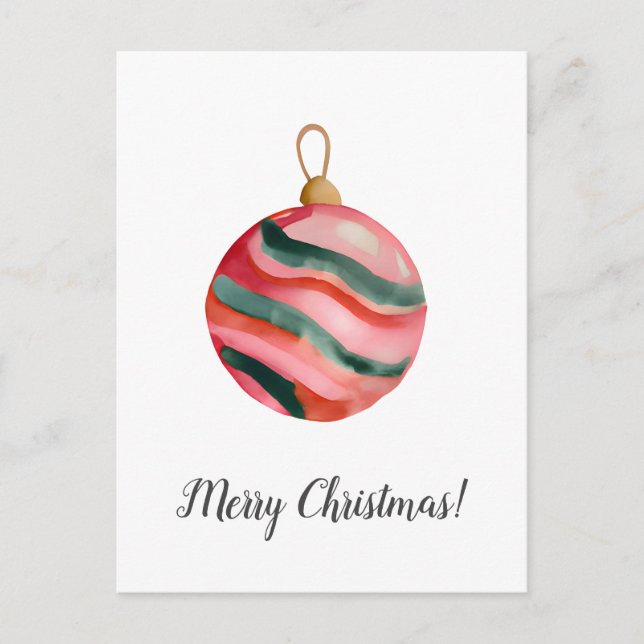 Postal Christmas Card Merry Christmas Wishes Ornatments   (Anverso)