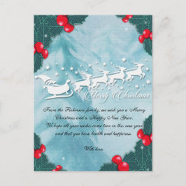 Postal Christmas Card With Santa's Reindeer