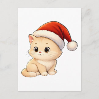 Postal Christmas Cat Greeting Card