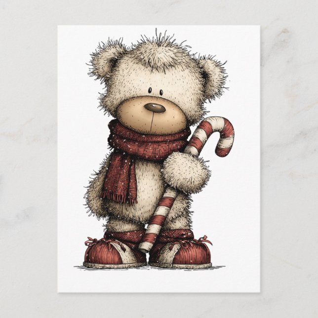 Postal Christmas Clipart Collection | Teddy Bear  (Anverso)