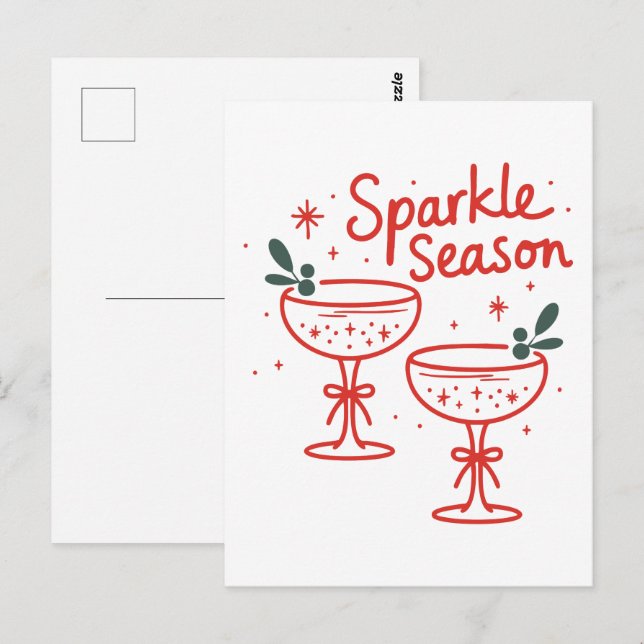 Postal Christmas Cocktails Sparkle Season  (Anverso / Reverso)