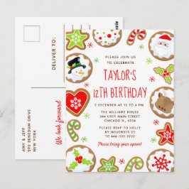 Postal Christmas Cookies Birthday Party Red and Green