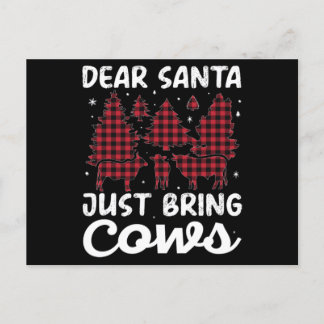 Postal Christmas Dear Santa Bring The Cows Animal Farm