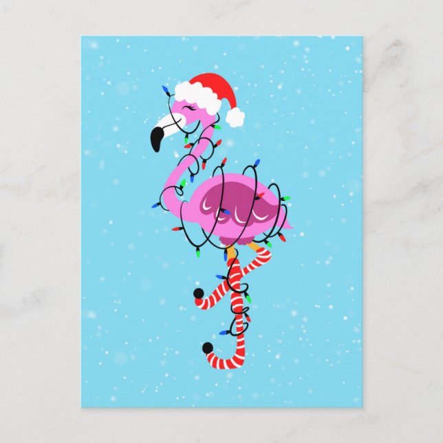 Postal Christmas Flamingo (Anverso)