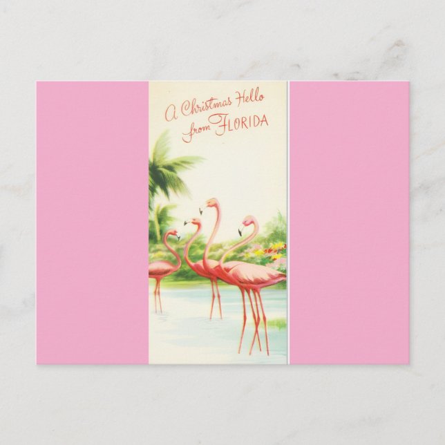 Postal Christmas Flamingos (Anverso)