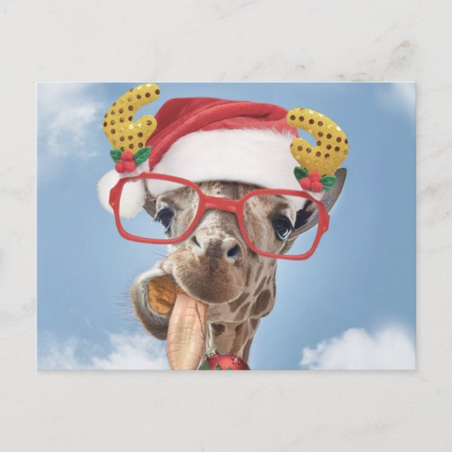 Postal Christmas giraffe (Anverso)