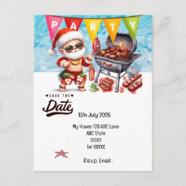 Postal Christmas in July with SANTA CLAUS Save the date  