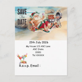 Postal Christmas in July with SANTA CLAUS Save the date