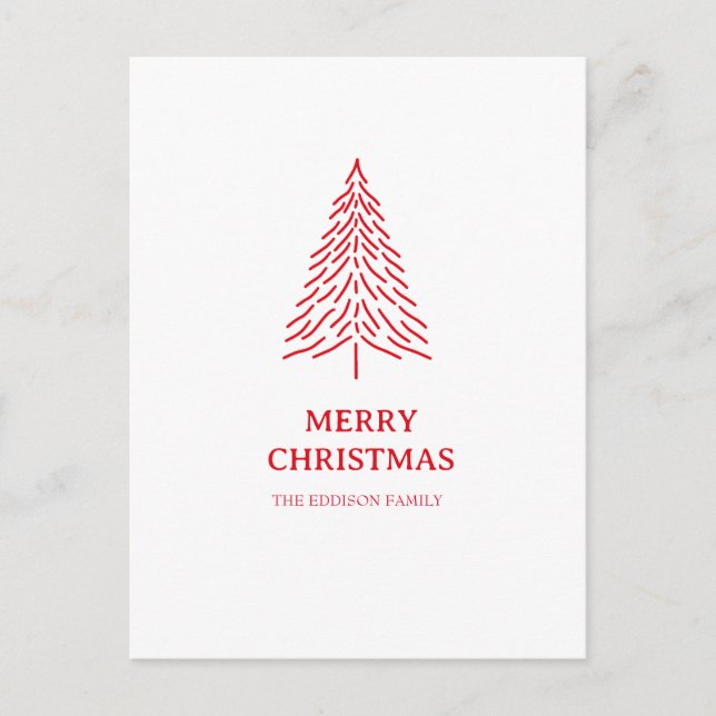 Postal Christmas Tree Scandi Minimalist Simple Holiday  (Anverso)