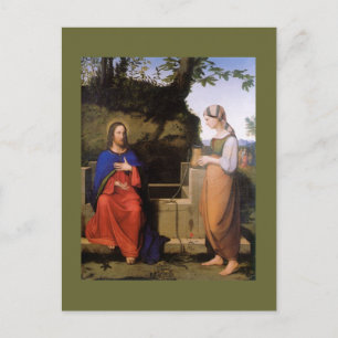 Postal Christus und die Samariterin