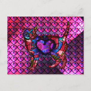 Postal Chroma Calico Hearty Postcard