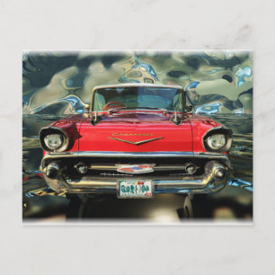 Postal Chrome Chevy 57 frontal