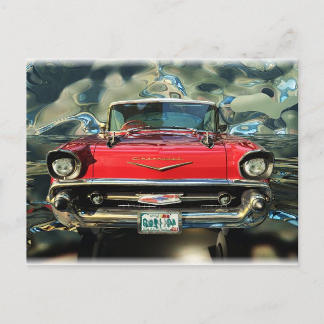 Postal Chrome Chevy 57 frontal (Anverso)