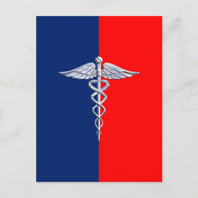 Postal Chrome como Caduceus Medical Symbol League Decor (Anverso)
