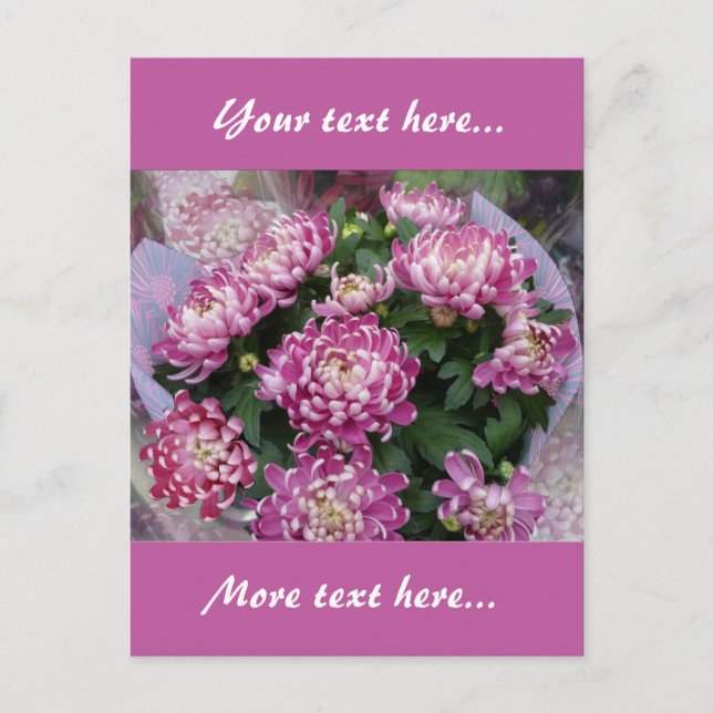 Postal Chrysanthemum Bouquet Post Card (Anverso)