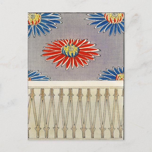 Postal Chrysanthemum illustration. Japanese Patterns  (Anverso)
