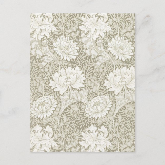 Postal Chrysanthemum Ivory, William Morris (Anverso)