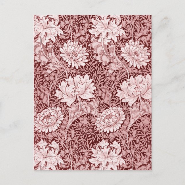 Postal Chrysanthemum Maroon, William Morris (Anverso)