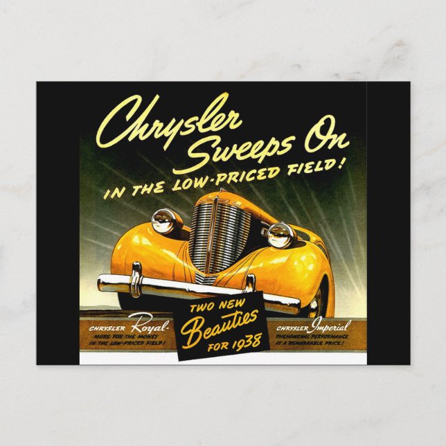 Postal Chrysler De 1938 Sigue (Anverso)