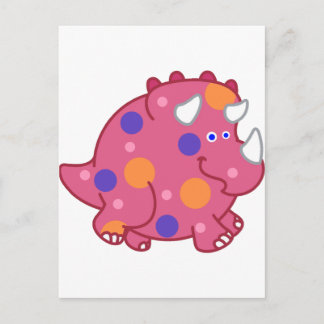Postal Chubby Triceratops Personalizado Dinosaur