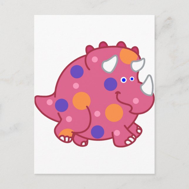 Postal Chubby Triceratops Personalizado Dinosaur (Anverso)