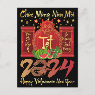 Postal Chuc Mung Nam Moi Feliz Año Nuevo Vietnamita 2024