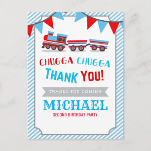 Postal Chugga chugga cumpleaños bebé ducha gracias