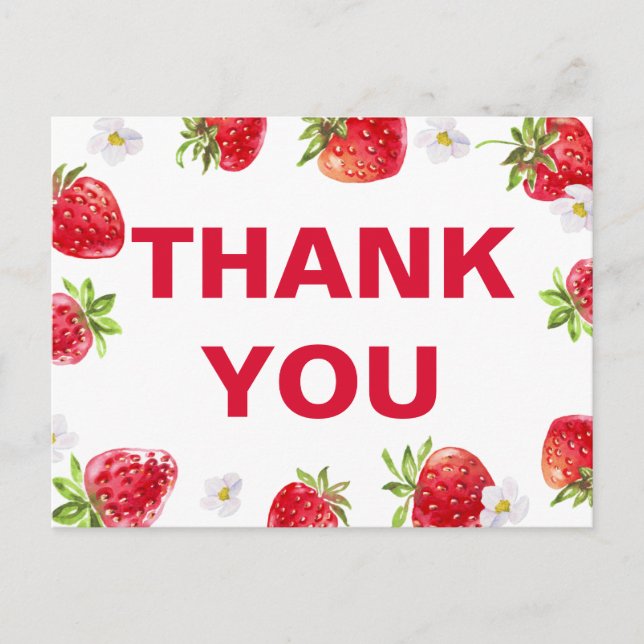 Postal Chupada de Fresa de Verano para Bebe Dulce (Anverso)