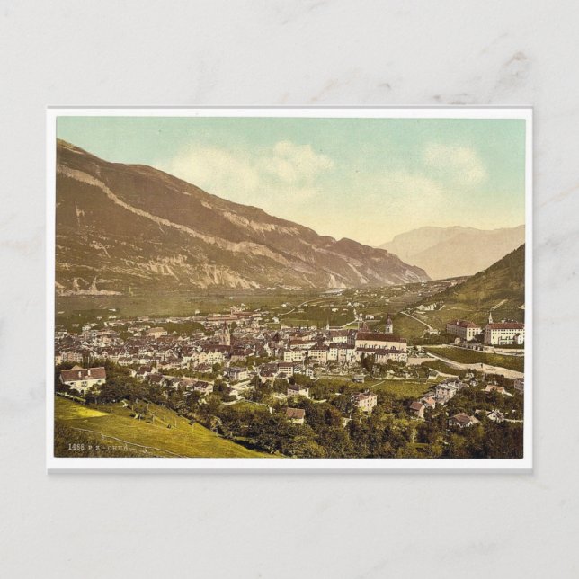Postal Chur, Grisons, Fotocromo de época de Suiza (Anverso)