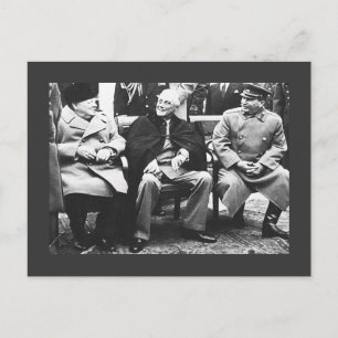 Postal Churchill, Roosavelt y Stalin - En Yalta