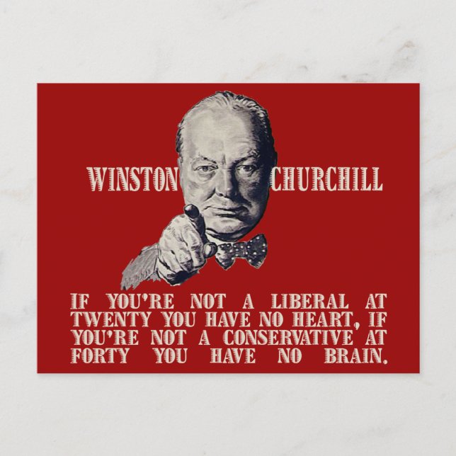 Postal Churchill sobre los conservadores y los liberales (Anverso)