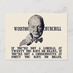 Postal Churchill sobre los conservadores y los liberales
