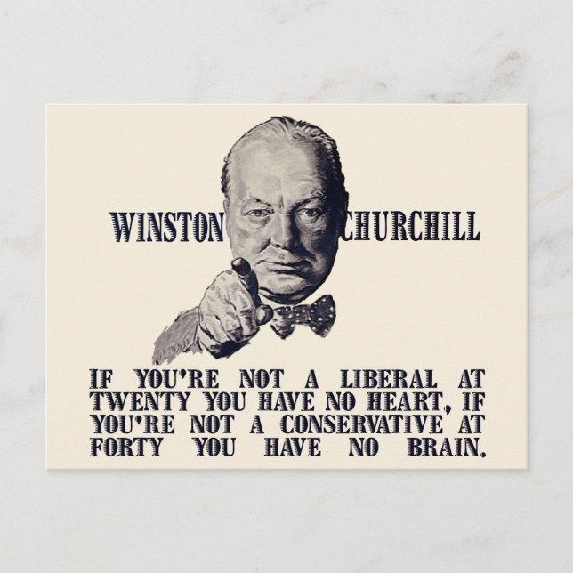 Postal Churchill sobre los conservadores y los liberales (Anverso)