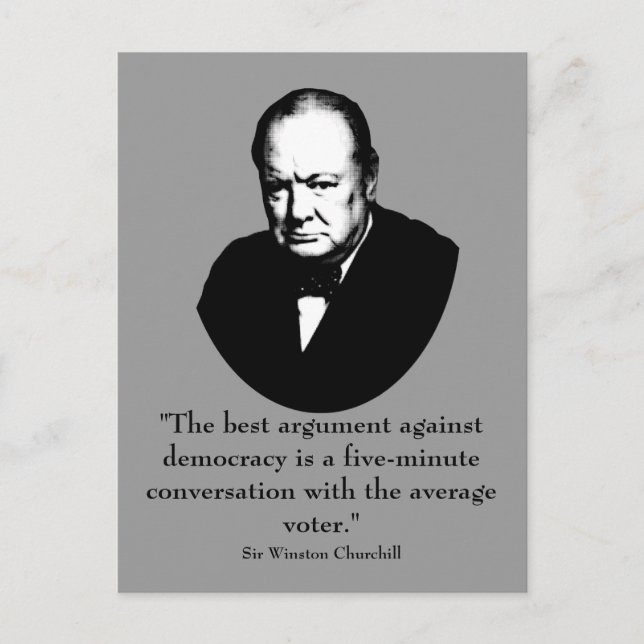 Postal Churchill y una cita divertida (Anverso)