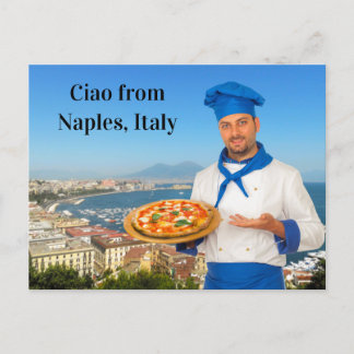 Postal Ciao De Nápoles Italia Receta De Margherita Pizza