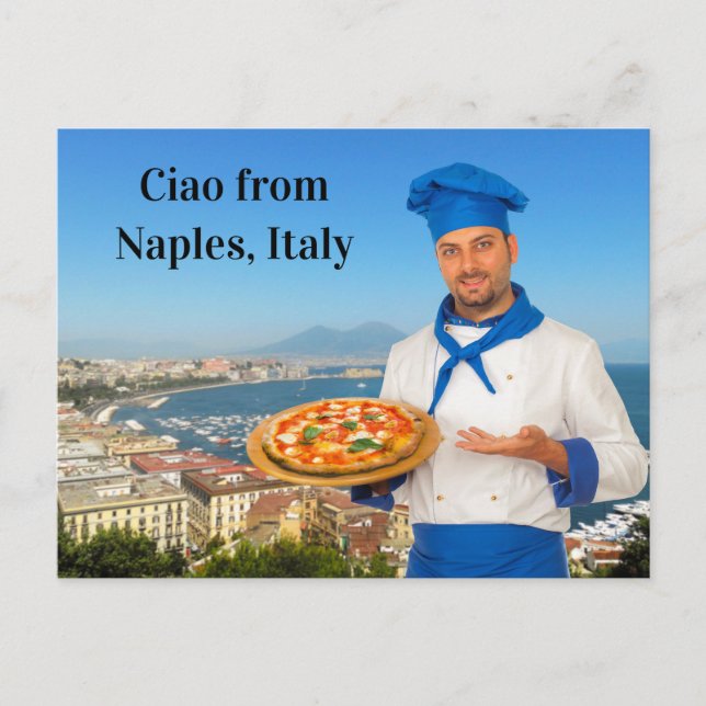 Postal Ciao De Nápoles Italia Receta De Margherita Pizza (Anverso)