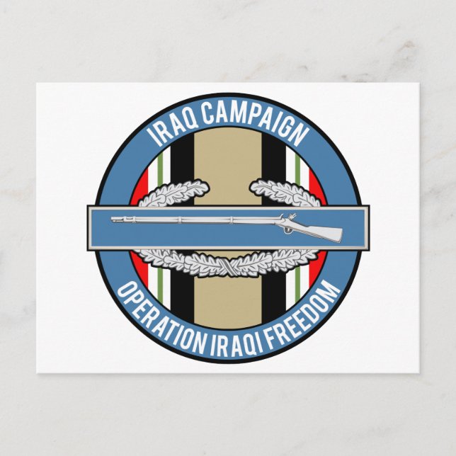 Postal CIB de campaña para el Iraq (Anverso)