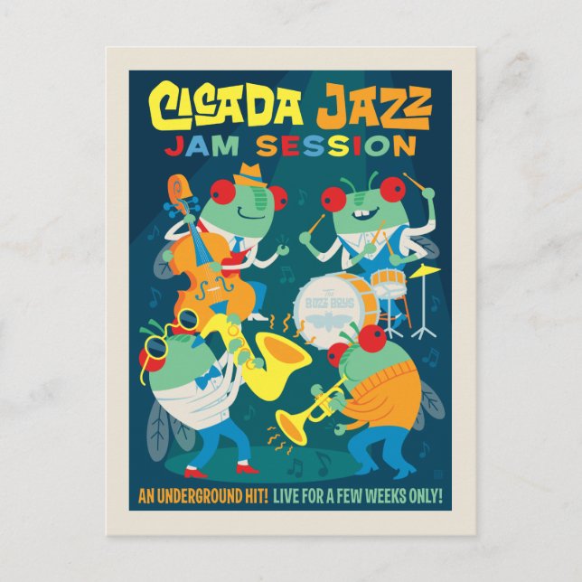 Postal Cicada Jazz Jam Session (Anverso)