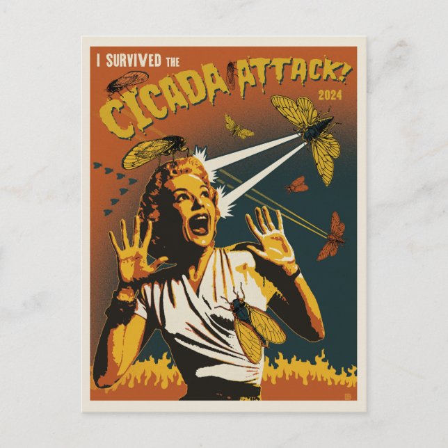Postal Cicada Screaming Lady 2024 (Anverso)