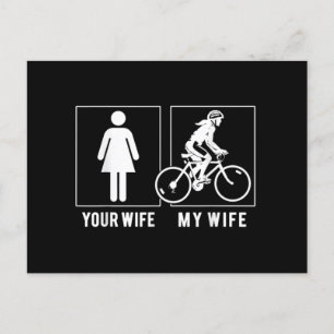 POSTAL CICLISMO DIVERTIDO - TU ESPOSA - MI ESPOSA CICLIST